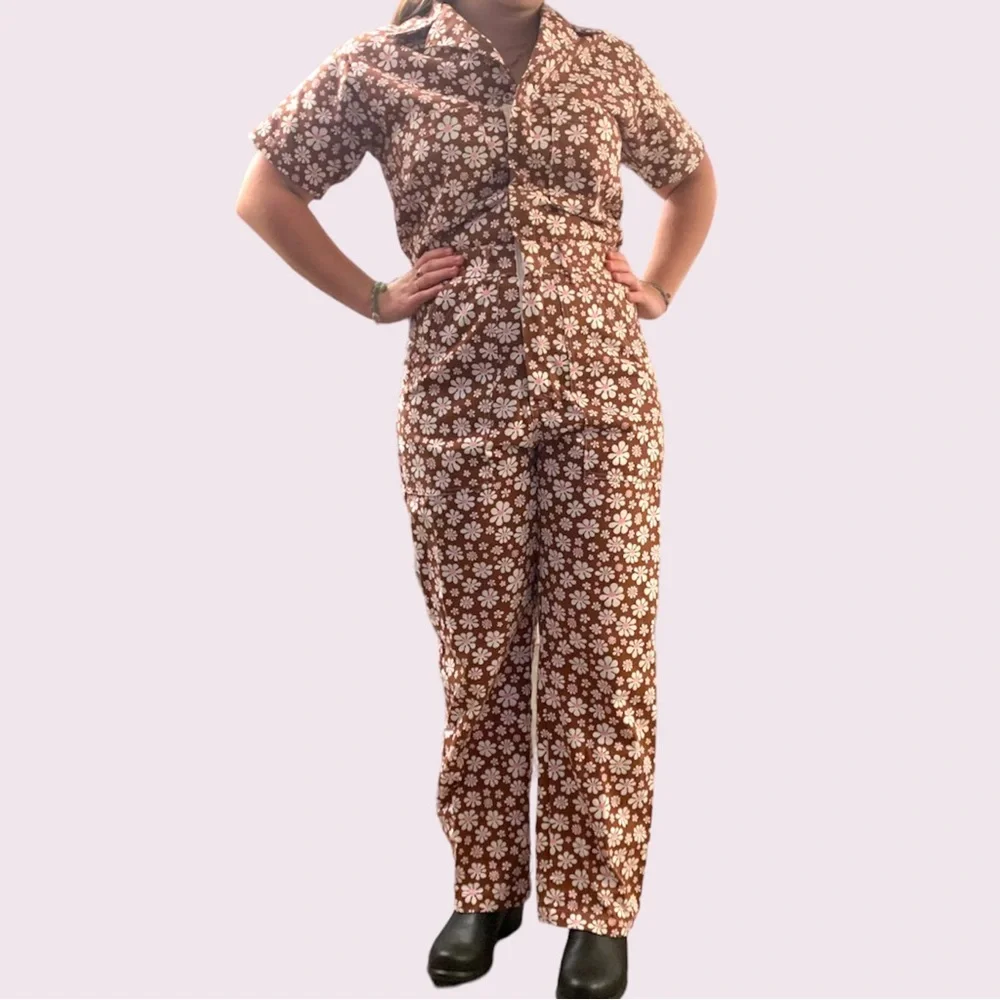 BBP Brown daisy jumpsuit - Picture 1 of 3